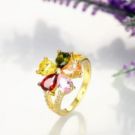 R388 - A FASHION JEWELRY ZIRCON RING (GOLDEN)