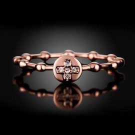 R001-A GOLD PLATED KOREAN STYLE NEW DESIGN FINGER RING FOR LADY (ROSE GOLD)