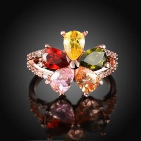 R388 - B FASHION JEWELRY ZIRCON RING (ROSE GOLD)