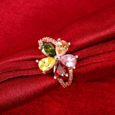 R388 - B FASHION JEWELRY ZIRCON RING (ROSE GOLD)
