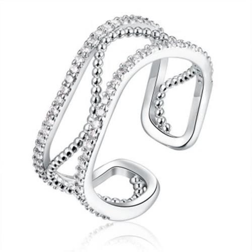 R008-B GOLD PLATED KOREAN STYLE NEW DESIGN FINGER RING FOR LADY (SILVER)