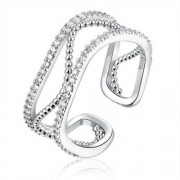 R008-B GOLD PLATED KOREAN STYLE NEW DESIGN FINGER RING FOR LADY (SILVER)