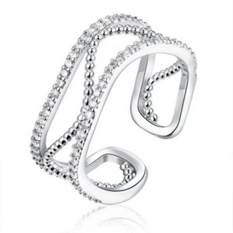 R008-B GOLD PLATED KOREAN STYLE NEW DESIGN FINGER RING FOR LADY (SILVER)