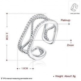 R008-B GOLD PLATED KOREAN STYLE NEW DESIGN FINGER RING FOR LADY (SILVER)