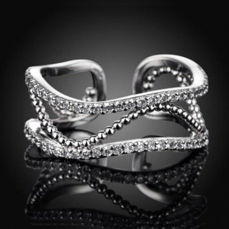 R008-B GOLD PLATED KOREAN STYLE NEW DESIGN FINGER RING FOR LADY (SILVER)