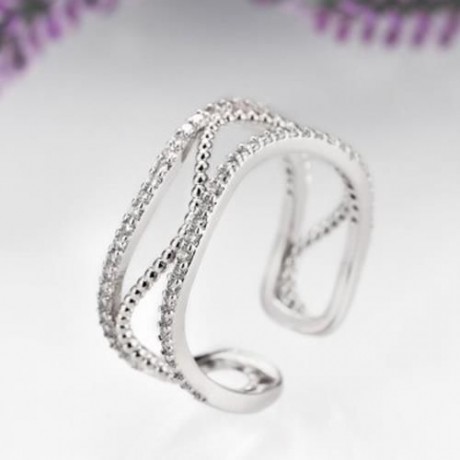 R008-B GOLD PLATED KOREAN STYLE NEW DESIGN FINGER RING FOR LADY (SILVER)
