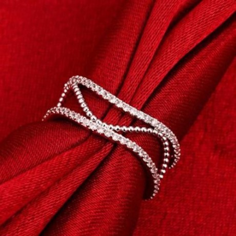 R008-B GOLD PLATED KOREAN STYLE NEW DESIGN FINGER RING FOR LADY (SILVER)