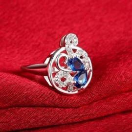 SILVER PLATED FASHION RING FOR WOMEN (SILVER)