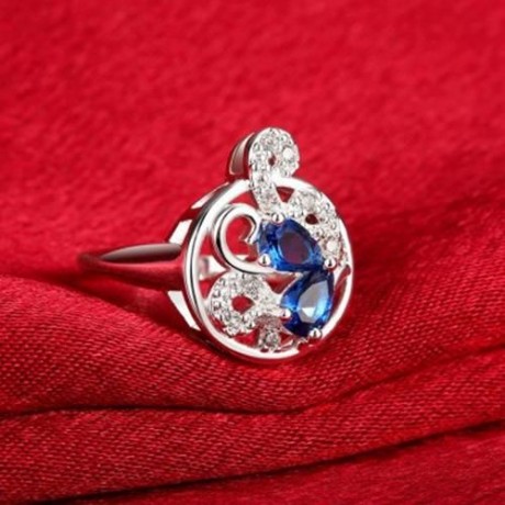 SILVER PLATED FASHION RING FOR WOMEN (SILVER)