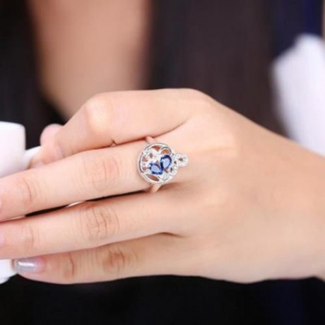 SILVER PLATED FASHION RING FOR WOMEN (SILVER)