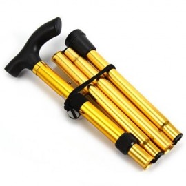 ADJUSTABLE ALUMINUM METAL WALKING STICK FOLDING COLLAPSIBLE TRAVEL CANE WITH NON-SLIP RUBB