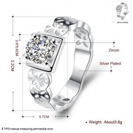 ELEGANT SILVER PLATED WOMEN FINGER RING (SILVER)