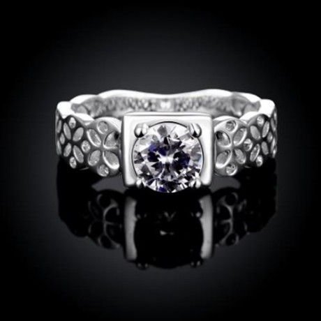 ELEGANT SILVER PLATED WOMEN FINGER RING (SILVER)