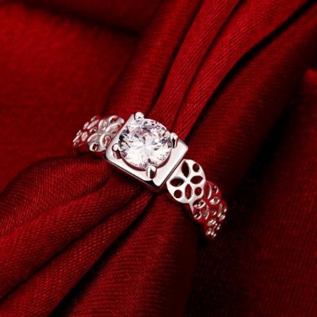 ELEGANT SILVER PLATED WOMEN FINGER RING (SILVER)