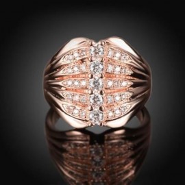 R390 - B FASHION JEWELRY ZIRCON RING (ROSE GOLD)