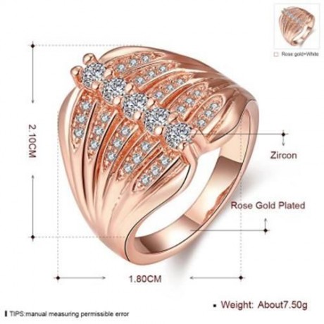 R390 - B FASHION JEWELRY ZIRCON RING (ROSE GOLD)