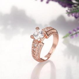 R404 - B FASHION JEWELRY ZIRCON RING (ROSE GOLD)