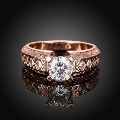 R404 - B FASHION JEWELRY ZIRCON RING (ROSE GOLD)