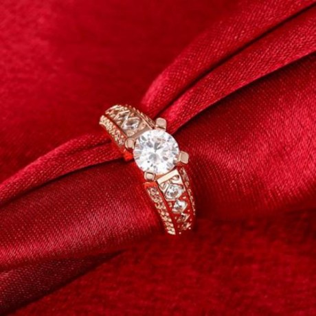 R404 - B FASHION JEWELRY ZIRCON RING (ROSE GOLD)