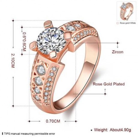 R404 - B FASHION JEWELRY ZIRCON RING (ROSE GOLD)