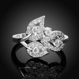 R402 - B FASHION JEWELRY ZIRCON RING (SILVER)