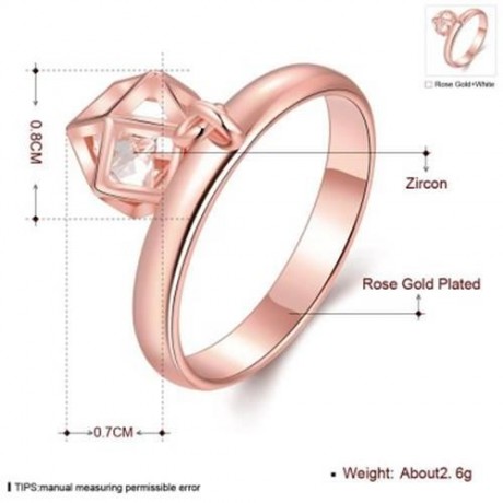 R369-B NICKLE FREE ANTIALLERGIC NEW FASHION JEWELRY ROSE GOLD PLATED ZIRCON RING (ROSE GOL