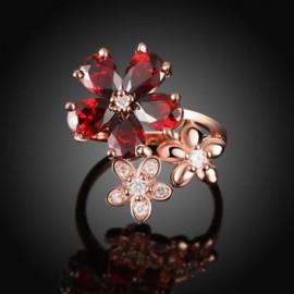 R386 - B FASHION JEWELRY ZIRCON RING (ROSE GOLD)