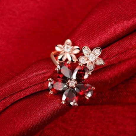 R386 - B FASHION JEWELRY ZIRCON RING (ROSE GOLD)