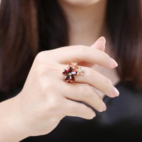 R386 - B FASHION JEWELRY ZIRCON RING (ROSE GOLD)