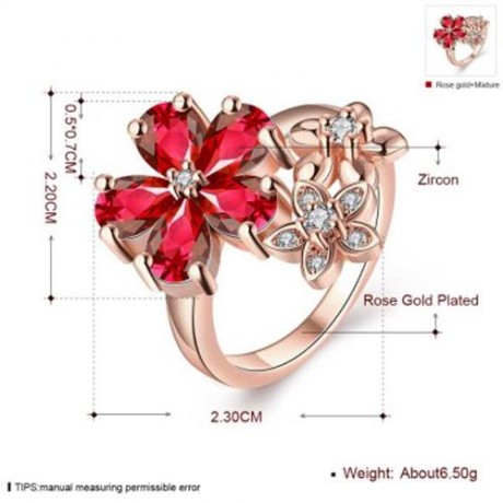 R386 - B FASHION JEWELRY ZIRCON RING (ROSE GOLD)