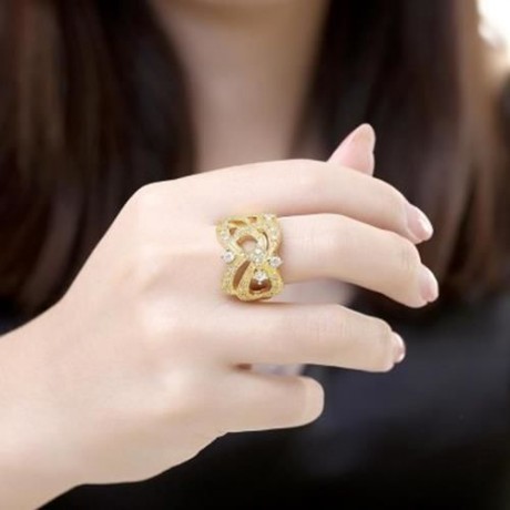 R400 - A FASHION JEWELRY ZIRCON RING (GOLDEN)