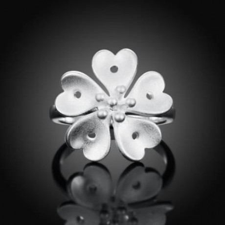 POPULAR SILVER PLATED RING FOR GIRL (SILVER)
