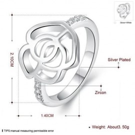 WOMEN SILVER PLATED FINGER RING (SILVER)