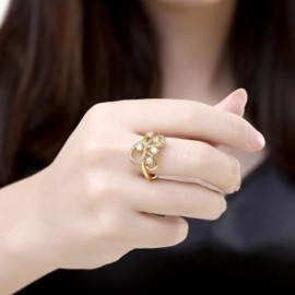 R403 - A FASHION JEWELRY ZIRCON RING (GOLDEN)