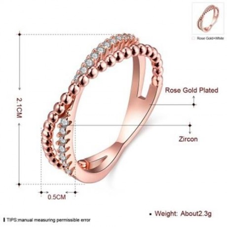 R013-A GOLD PLATED KOREAN STYLE NEW DESIGN FINGER RING FOR LADY (ROSE GOLD)