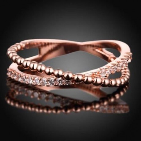 R013-A GOLD PLATED KOREAN STYLE NEW DESIGN FINGER RING FOR LADY (ROSE GOLD)