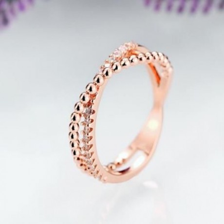 R013-A GOLD PLATED KOREAN STYLE NEW DESIGN FINGER RING FOR LADY (ROSE GOLD)