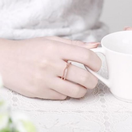 R013-A GOLD PLATED KOREAN STYLE NEW DESIGN FINGER RING FOR LADY (ROSE GOLD)