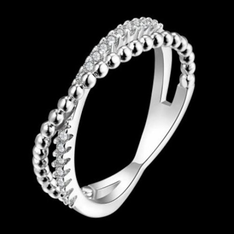 R013-B GOLD PLATED KOREAN STYLE NEW DESIGN FINGER RING FOR LADY (SILVER)