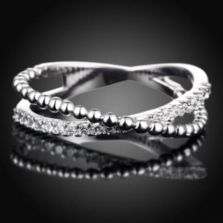 R013-B GOLD PLATED KOREAN STYLE NEW DESIGN FINGER RING FOR LADY (SILVER)