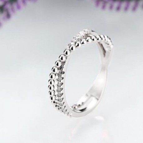 R013-B GOLD PLATED KOREAN STYLE NEW DESIGN FINGER RING FOR LADY (SILVER)