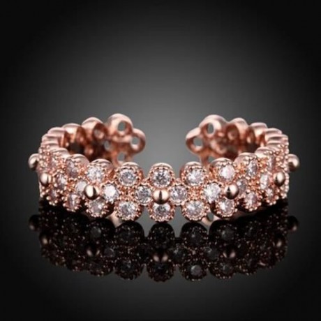 R012-A GOLD PLATED KOREAN STYLE NEW DESIGN FINGER RING FOR LADY (ROSE GOLD)