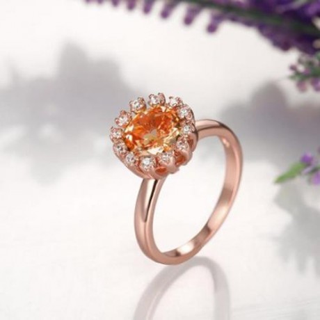 R401 - B FASHION JEWELRY ZIRCON RING (ROSE GOLD)