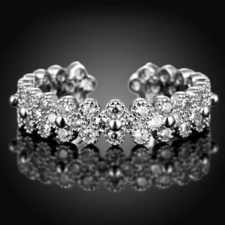 R012-B GOLD PLATED KOREAN STYLE NEW DESIGN FINGER RING FOR LADY (SILVER)