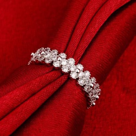 R012-B GOLD PLATED KOREAN STYLE NEW DESIGN FINGER RING FOR LADY (SILVER)