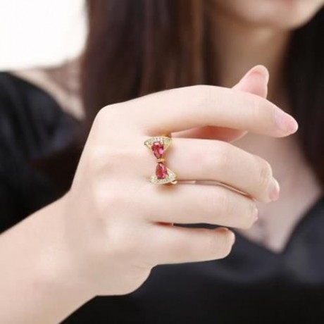 R410 - A FASHION JEWELRY ZIRCON RING (GOLDEN)