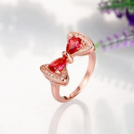 R410 - B FASHION JEWELRY ZIRCON RING (ROSE GOLD)