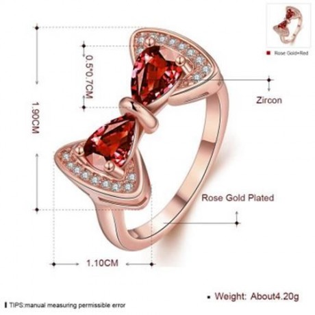 R410 - B FASHION JEWELRY ZIRCON RING (ROSE GOLD)