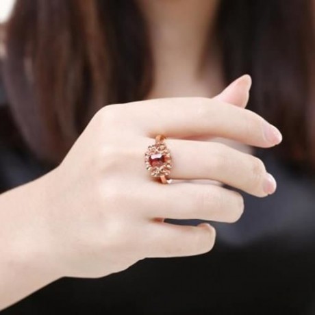 R409 - B FASHION JEWELRY ZIRCON RING (SILVER)