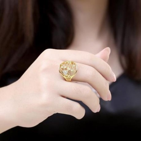 R397 - A FASHION JEWELRY ZIRCON RING (GOLDEN)